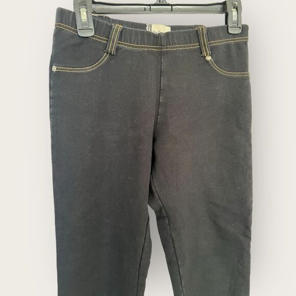 Black jean leggings  size Large elastic waist - Picture 4 of 7